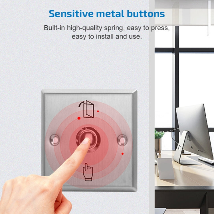 S86 Stainless Steel Exit Button 86 Metal Access Control Switch S86 Stainless Steel Exit Button 86 Metal Access Control Switch